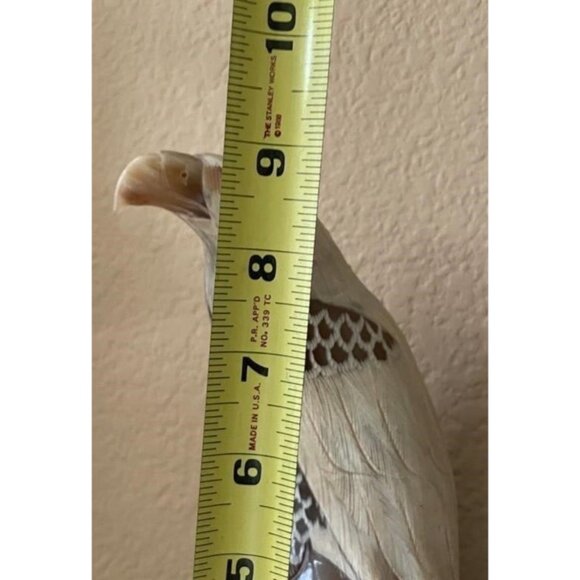 Native American Hand-Carved Water Buffalo Horn Eagle Sculpture Wooden Base - Picture 5 of 8